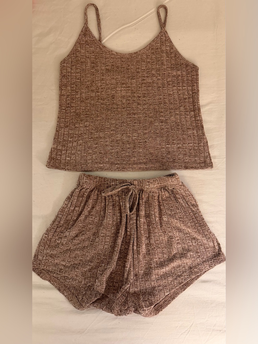 Cozy Ribbed Knit Pajama set- Taupe